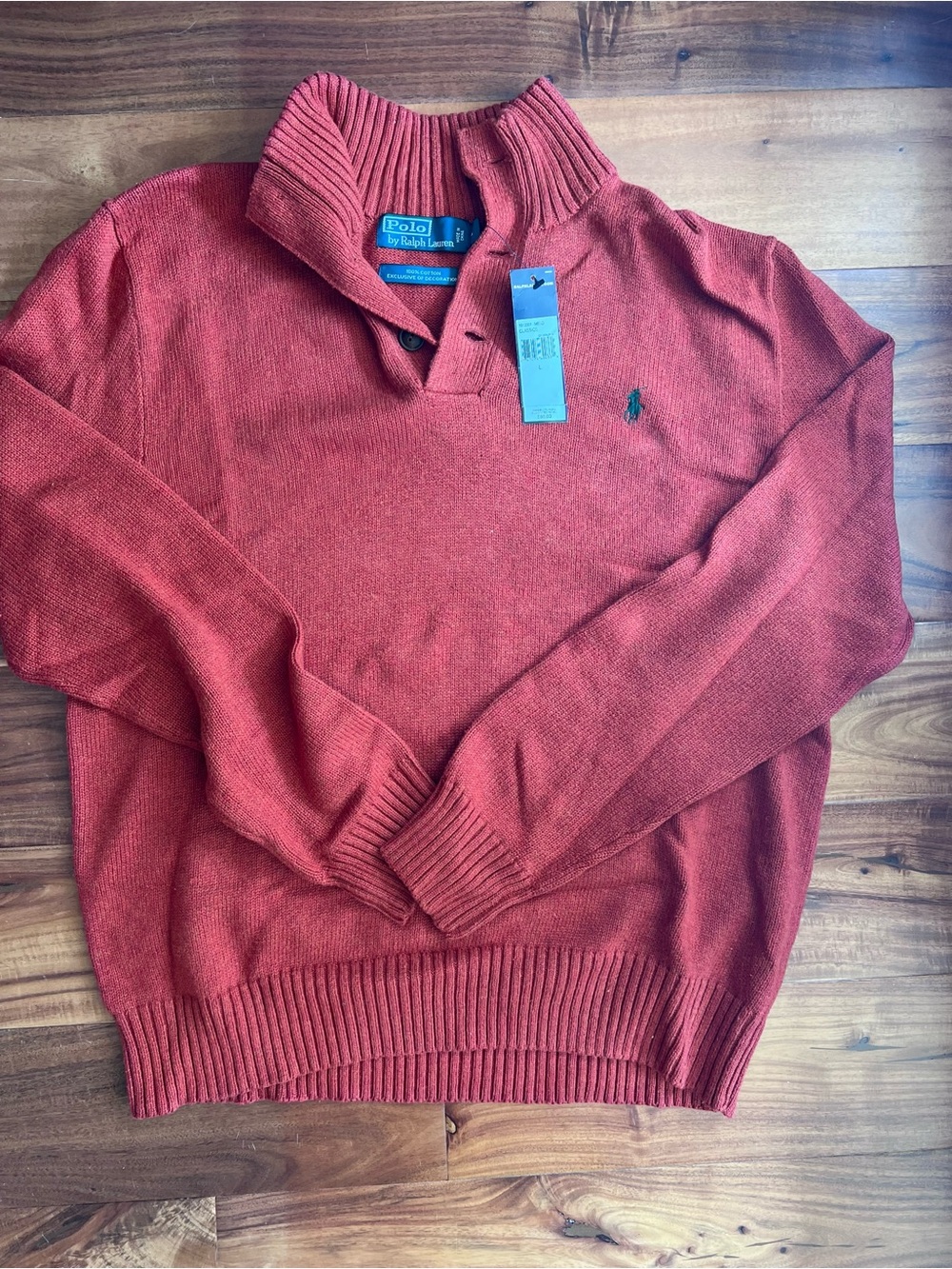 Ralph Lauren Men’s Burnt Orange Turtleneck Sweater 100% cotton